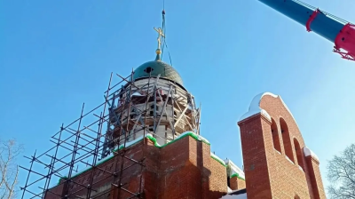 В Воскресенске на Никольский храм установили новый купол с крестом  