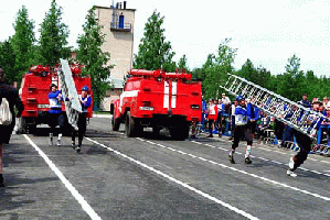 Коломенская команда сегодня участвует в областных соревнованиях по пожарно-спасательному спорту