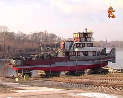 Со стапелей судоверфи "Порта Коломна" на воду спущено новое судно - буксир-толкач "Коломенский-804"