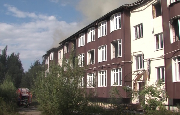 В Луховицах горело здание