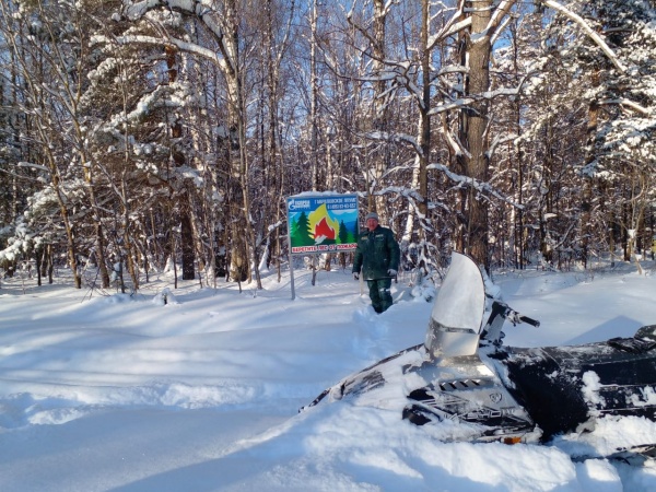 Луховицкие леса патрулируют на снегоходах
