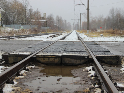 Перекрытие движения на ж/д переезде &quot;4 км&quot; в Воскресенске 12 декабря