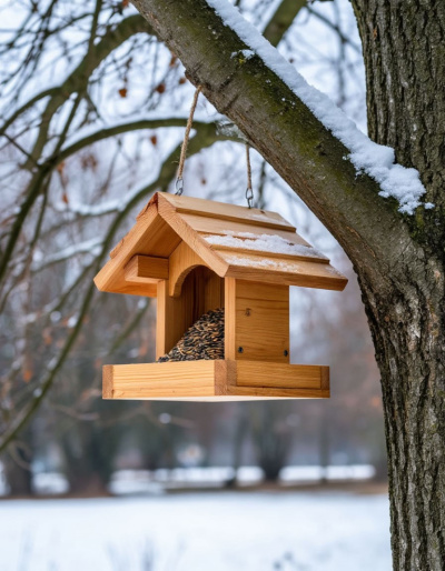Экологичные кормушки из дерева 