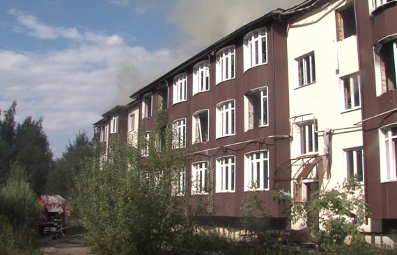 В Луховицах горело здание