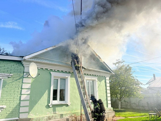 Луховицкие пожарные успели потушить жилой дом и сарай