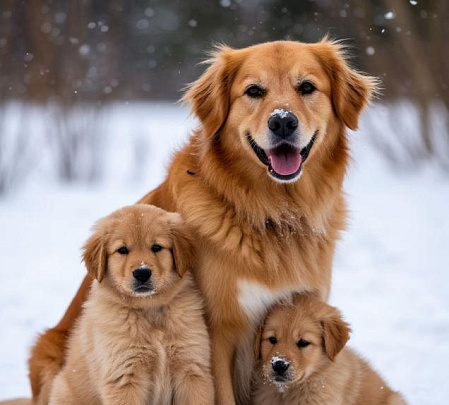 В Воскресенске семья бросила кормящую собаку и щенков на морозе 