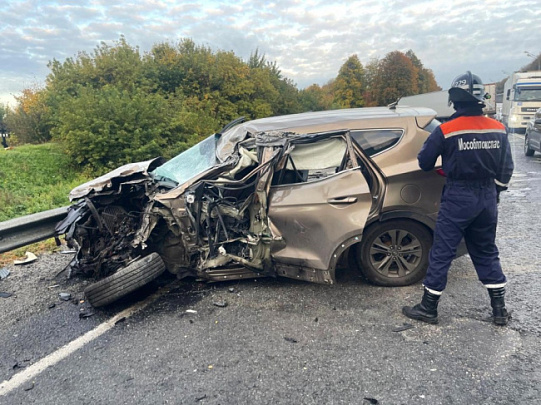 Луховицкие спасатели освободили водителя легковушки на трассе М-5 "Урал", пострадавшего в аварии