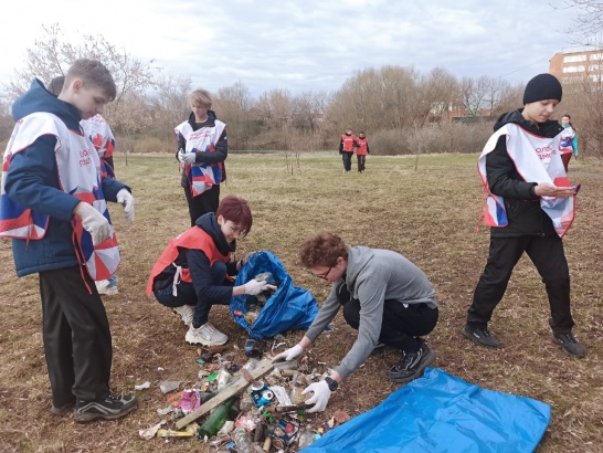 Волонтёры убрали мусор на берегу Репинского пруда