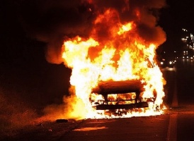 В Луховицах сгорел автомобиль