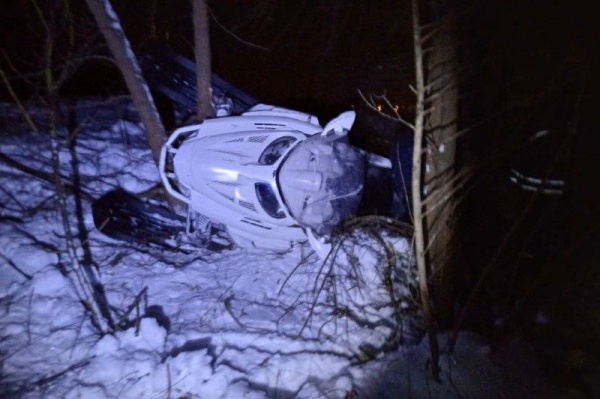 Попавшего в ДТП водителя снегохода спасли в Коломне