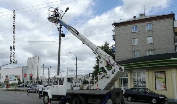 На улице Гагарина старые фонари заменили на современные светодиодные светильники