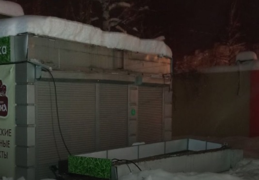 Козырёк магазина в Коломне рухнул из-за снега