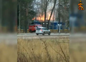 Пожар на ГРС в Ларцевых Полянах попал на видео