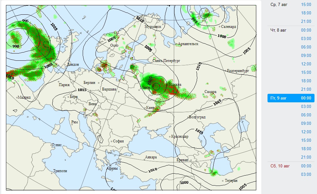 Метеокарта махошевская