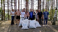 В рамках акции "Вода России" луховичане очистили от мусора прибрежные зоны